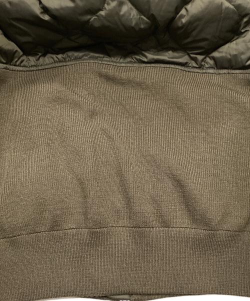 MONCLER（モンクレール）MONCLER (モンクレール) MAGLIONE / マッリオーネ ニット切替キルティングダウンジャケット カーキ サイズ:Lの古着・服飾アイテム