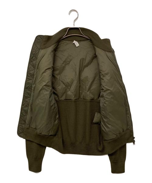 MONCLER（モンクレール）MONCLER (モンクレール) MAGLIONE / マッリオーネ ニット切替キルティングダウンジャケット カーキ サイズ:Lの古着・服飾アイテム