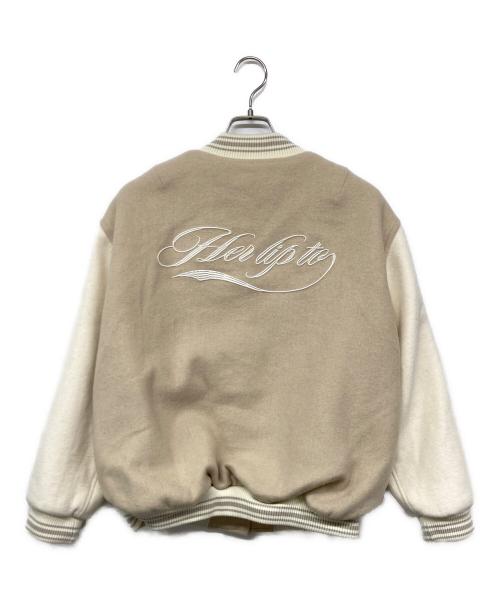 HER LIP TO（ハーリップトゥ）HER LIP TO (ハーリップトゥ) H Logo Varsity Jacket ベージュ サイズ:Mの古着・服飾アイテム