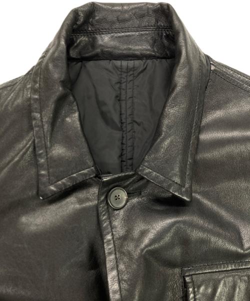 JIL SANDER（ジルサンダー）JIL SANDER (ジルサンダー) リバーシブルレザーナイロンジャケット ブラック サイズ:48の古着・服飾アイテム