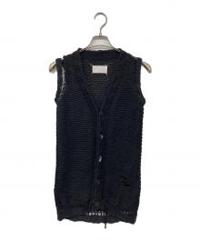 Maison Martin Margiela（メゾンマルタンマルジェラ）の古着「モヘヤニットカーデベスト」｜ブラック