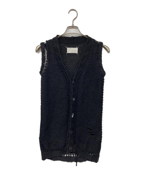 Maison Martin Margiela（メゾンマルタンマルジェラ）Maison Martin Margiela (メゾンマルタンマルジェラ) モヘヤニットカーデベスト ブラック サイズ:Sの古着・服飾アイテム