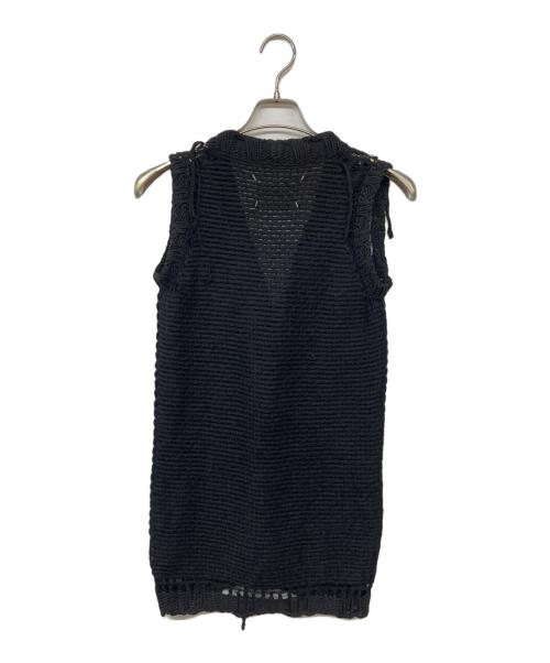 Maison Martin Margiela（メゾンマルタンマルジェラ）Maison Martin Margiela (メゾンマルタンマルジェラ) モヘヤニットカーデベスト ブラック サイズ:Sの古着・服飾アイテム