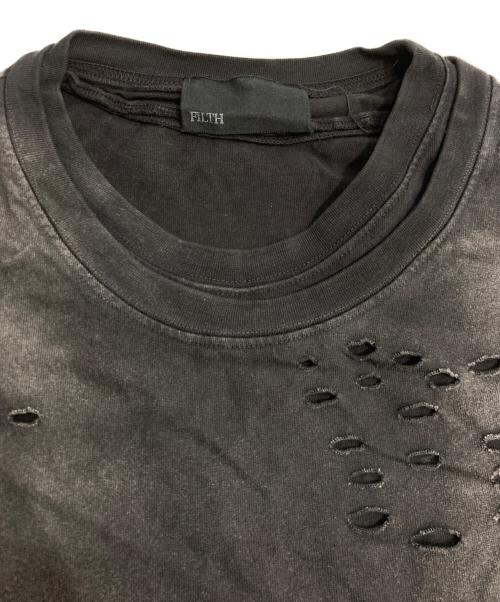 FILTH（フィルス）FILTH (フィルス) DESTROYED S/S TEE Tシャツ ブラック サイズ:1の古着・服飾アイテム
