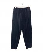 COMOLIコモリ）の古着「ベロアジャージトラックパンツ」｜ネイビー