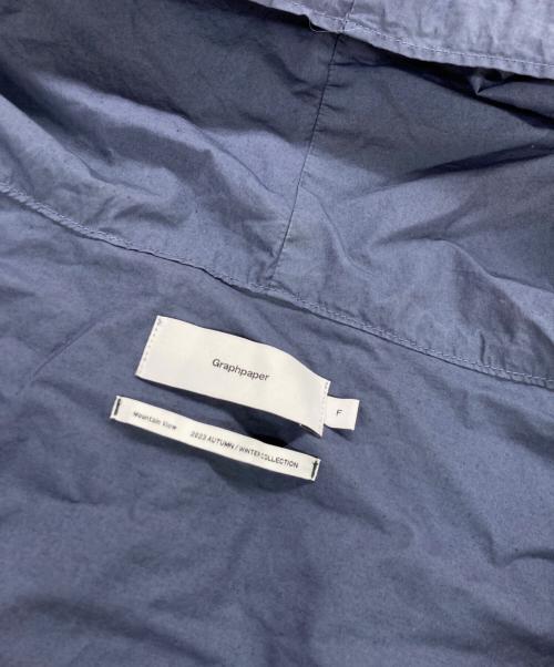 Graphpaper（グラフペーパー）Graphpaper (グラフペーパー) Garment Dyed Suvin Typewriter Oversized Hooded Shirt ブルー サイズ:Fの古着・服飾アイテム