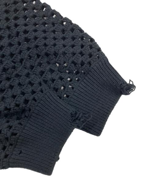 UNUSED（アンユーズド）UNUSED (アンユーズド) Crochet crewneck sweater コットンニット ネイビー サイズ:4の古着・服飾アイテム