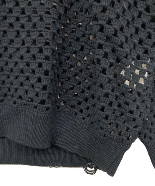 UNUSED（アンユーズド）UNUSED (アンユーズド) Crochet crewneck sweater コットンニット ネイビー サイズ:4の古着・服飾アイテム