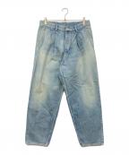 Graphpaperグラフペーパー）の古着「2タックデニムパンツ」｜インディゴ