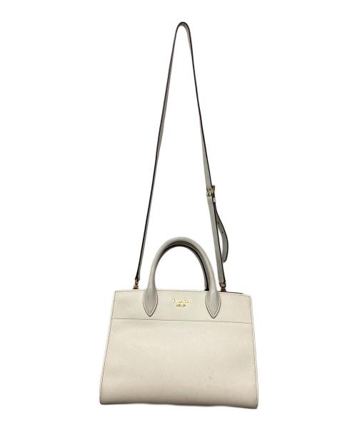 PRADA（プラダ）PRADA (プラダ) サフィアーノ/ビブリオテーク2WAYバッグ アイボリーの古着・服飾アイテム
