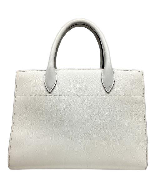 PRADA（プラダ）PRADA (プラダ) サフィアーノ/ビブリオテーク2WAYバッグ アイボリーの古着・服飾アイテム