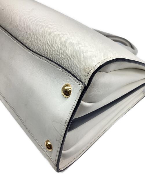 PRADA（プラダ）PRADA (プラダ) サフィアーノ/ビブリオテーク2WAYバッグ アイボリーの古着・服飾アイテム