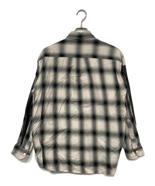 SEQUEL（シークエル）SEQUEL (シークエル) OMBRE CHECK BIG SIZE SHIRT / オンブレチェックビッグシャツ グレー サイズ:Mの古着・服飾アイテム
