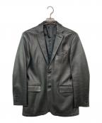 BURBERRY BLACK LABELバーバリーブラックレーベル）の古着「BURBERRY BLACK LABEL レザーテーラードジャケット」｜ブラック