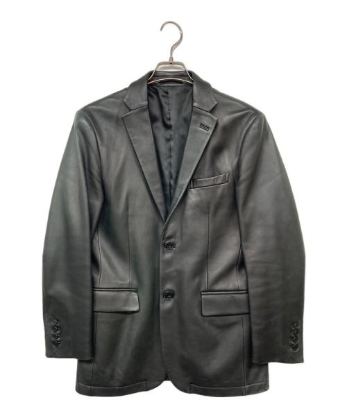 BURBERRY BLACK LABEL（バーバリーブラックレーベル）BURBERRY BLACK LABEL (バーバリーブラックレーベル) BURBERRY BLACK LABEL レザーテーラードジャケット ブラック サイズ:Mの古着・服飾アイテム