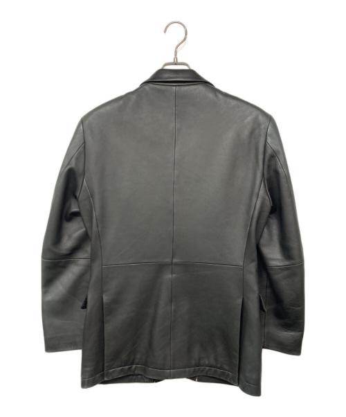 BURBERRY BLACK LABEL（バーバリーブラックレーベル）BURBERRY BLACK LABEL (バーバリーブラックレーベル) BURBERRY BLACK LABEL レザーテーラードジャケット ブラック サイズ:Mの古着・服飾アイテム