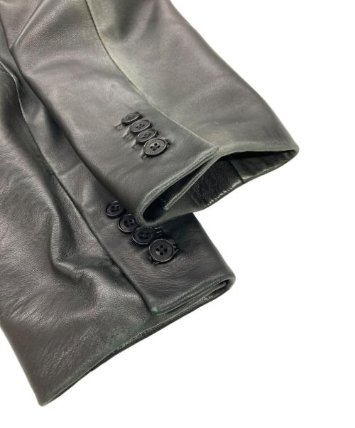 BURBERRY BLACK LABEL（バーバリーブラックレーベル）BURBERRY BLACK LABEL (バーバリーブラックレーベル) BURBERRY BLACK LABEL レザーテーラードジャケット ブラック サイズ:Mの古着・服飾アイテム