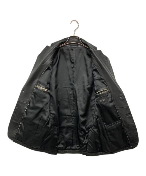 BURBERRY BLACK LABEL（バーバリーブラックレーベル）BURBERRY BLACK LABEL (バーバリーブラックレーベル) BURBERRY BLACK LABEL レザーテーラードジャケット ブラック サイズ:Mの古着・服飾アイテム