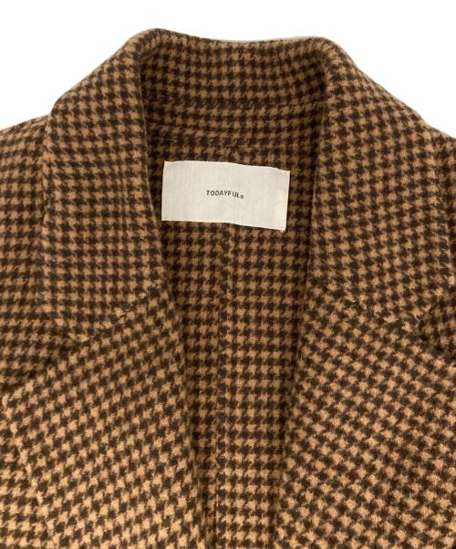 TODAYFUL（トゥデイフル）TODAYFUL (トゥデイフル) Over Check Coat  オーバーチェックコート 千鳥格子チェスターコート ブラウン サイズ:38の古着・服飾アイテム