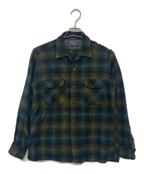 PENDLETON（ペンドルトン）PENDLETON (ペンドルトン) 60-70`sオンブレチェックボードシャツ グリーン サイズ:Mの古着・服飾アイテム