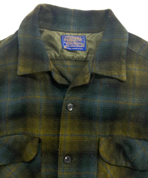 PENDLETON（ペンドルトン）PENDLETON (ペンドルトン) 60-70`sオンブレチェックボードシャツ グリーン サイズ:Mの古着・服飾アイテム