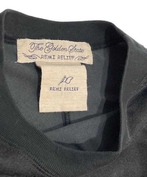REMI RELIEF（レミレリーフ）REMI RELIEF (レミレリーフ) SP加工R/C天竺フットボールT(14) ブラック サイズ:Sの古着・服飾アイテム