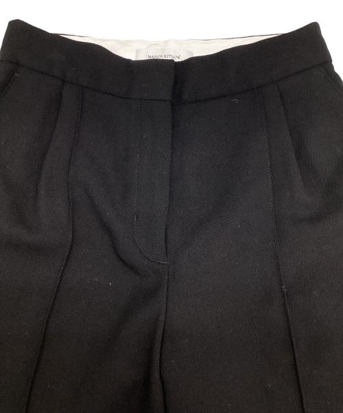 maison kitsune（メゾンキツネ）maison kitsune (メゾンキツネ) ツイルストレートレッグパンツ ブラック サイズ:36の古着・服飾アイテム