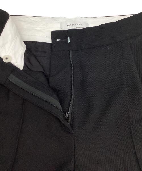 maison kitsune（メゾンキツネ）maison kitsune (メゾンキツネ) ツイルストレートレッグパンツ ブラック サイズ:36の古着・服飾アイテム
