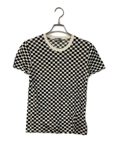 DIOR HOMME（ディオール オム）DIOR HOMME (ディオール オム) 06SS チェッカーフラッグTee ホワイト×ブラック サイズ:XSの古着・服飾アイテム