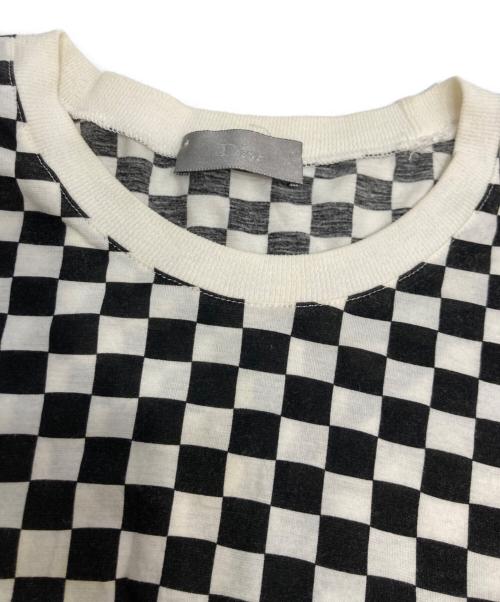 DIOR HOMME（ディオール オム）DIOR HOMME (ディオール オム) 06SS チェッカーフラッグTee ホワイト×ブラック サイズ:XSの古着・服飾アイテム