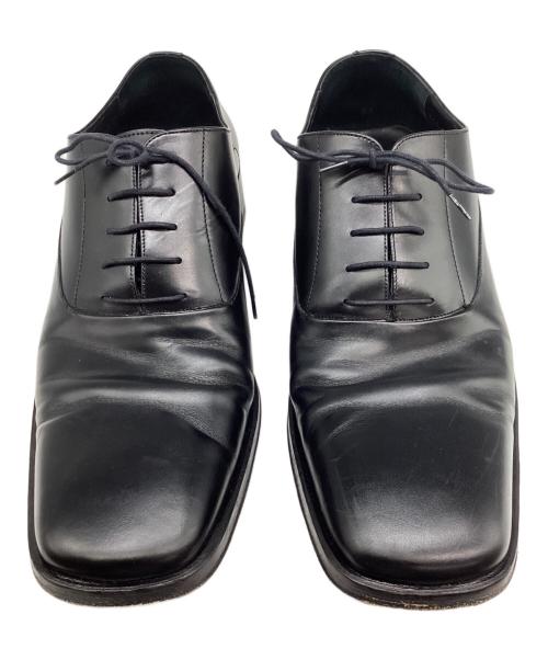 GUCCI（グッチ）GUCCI (グッチ) スクエアトゥ レースアップ レザーシューズ ブラック サイズ:41 1/2 Eの古着・服飾アイテム