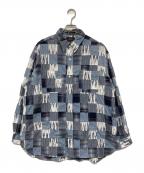 BEAMSビームス）の古着「WORK Patchwork BLUE P/W / パッチワークシャツ」｜ブルー