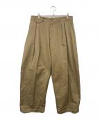 STUDIO NICHOLSONスタジオ ニコルソン）の古着「【別注】STUDIO NICHOLSON / ALVY DOUBLE PLEAT PANT / ダブルプリーツパンツ」｜ベージュ