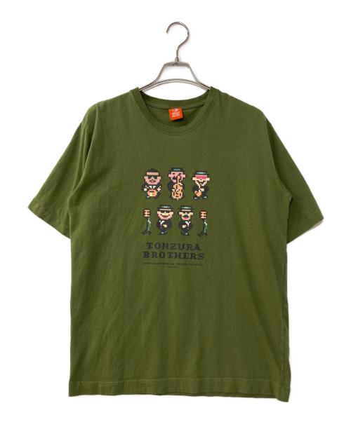 hobonichi mother project（ホボ日MOTHERプロジェクト）hobonichi mother project (ホボ日MOTHERプロジェクト) LIVE Tシャツ トンズラブラザーズ プリントTシャツ グリーン サイズ:XLの古着・服飾アイテム