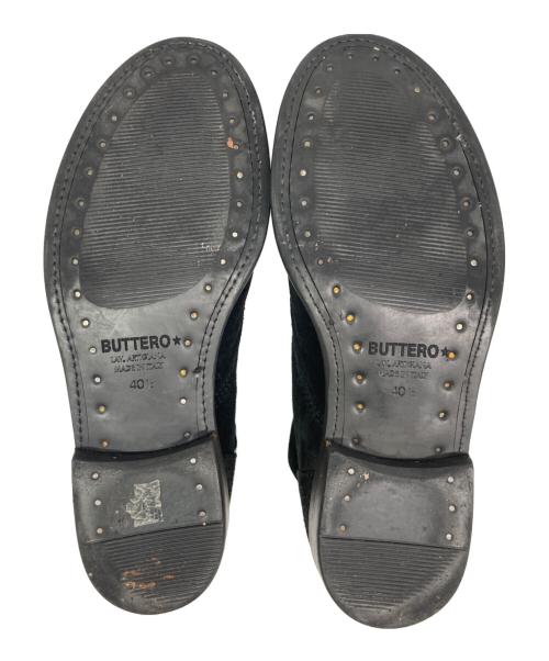 BUTTERO（ブッテロ）BUTTERO (ブッテロ) スエードレースアップブーツ ブラック サイズ:40 1/2の古着・服飾アイテム
