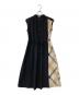 CB CRESTBRIDGE（シービークレストブリッジ）の古着「チェック切替ノースリーブワンピース」｜ブラック