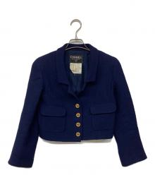 CHANEL（シャネル）の古着「ココボタンツイードジャケット 93P」｜ネイビー