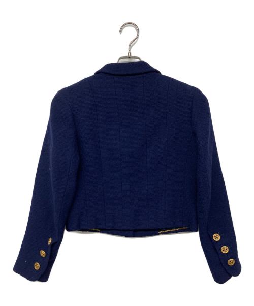 CHANEL（シャネル）CHANEL (シャネル) ココボタンツイードジャケット 93P ネイビー サイズ:34の古着・服飾アイテム