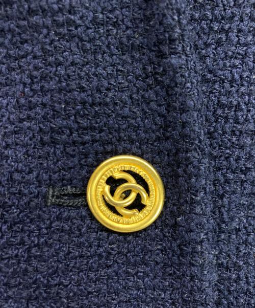 CHANEL（シャネル）CHANEL (シャネル) ココボタンツイードジャケット 93P ネイビー サイズ:34の古着・服飾アイテム