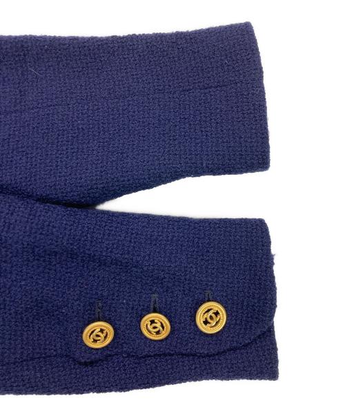 CHANEL（シャネル）CHANEL (シャネル) ココボタンツイードジャケット 93P ネイビー サイズ:34の古着・服飾アイテム