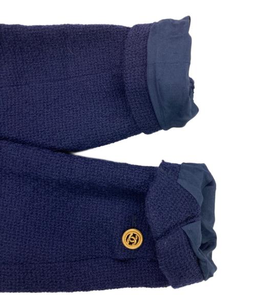CHANEL（シャネル）CHANEL (シャネル) ココボタンツイードジャケット 93P ネイビー サイズ:34の古着・服飾アイテム