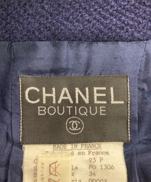 CHANEL（シャネル）CHANEL (シャネル) ココボタンツイードジャケット 93P ネイビー サイズ:34の古着・服飾アイテム