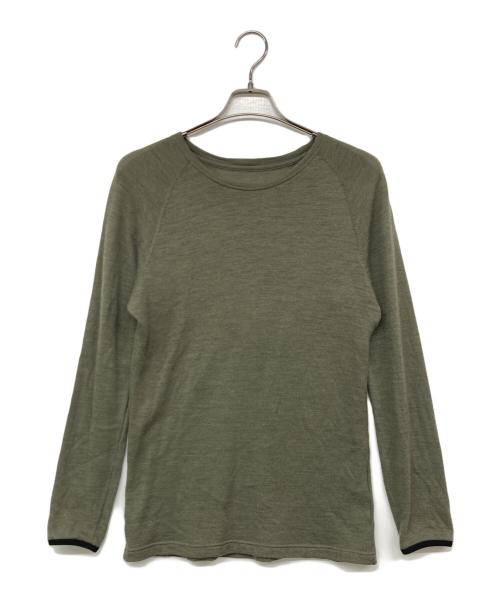 山と道（ヤマトミチ）山と道 (ヤマトミチ) DF MESH MERINO LONG SLEEVE オリーブ サイズ:Lの古着・服飾アイテム