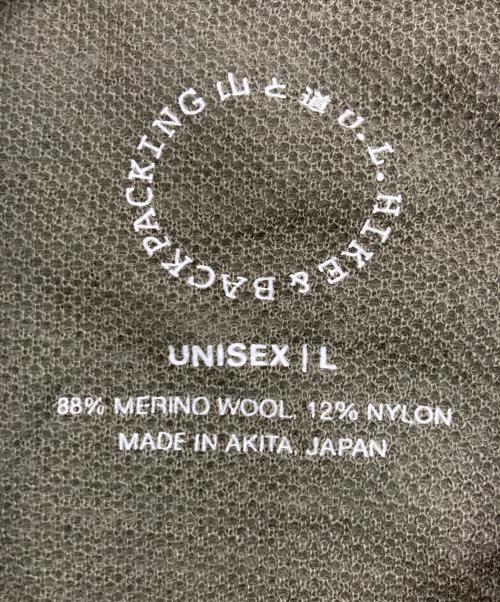 山と道（ヤマトミチ）山と道 (ヤマトミチ) DF MESH MERINO LONG SLEEVE オリーブ サイズ:Lの古着・服飾アイテム