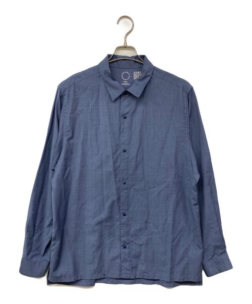 山と道（ヤマトミチ）山と道 (ヤマトミチ) Merino Shirt ブルー サイズ:Lの古着・服飾アイテム