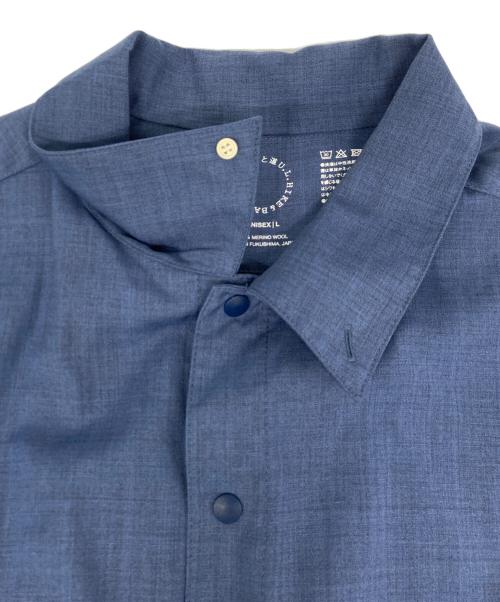 山と道（ヤマトミチ）山と道 (ヤマトミチ) Merino Shirt ブルー サイズ:Lの古着・服飾アイテム