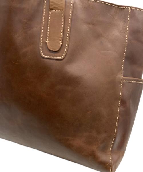 MORAL CODE（モラルコード）MORAL CODE (モラルコード) レザートートバッグ ブラウンの古着・服飾アイテム