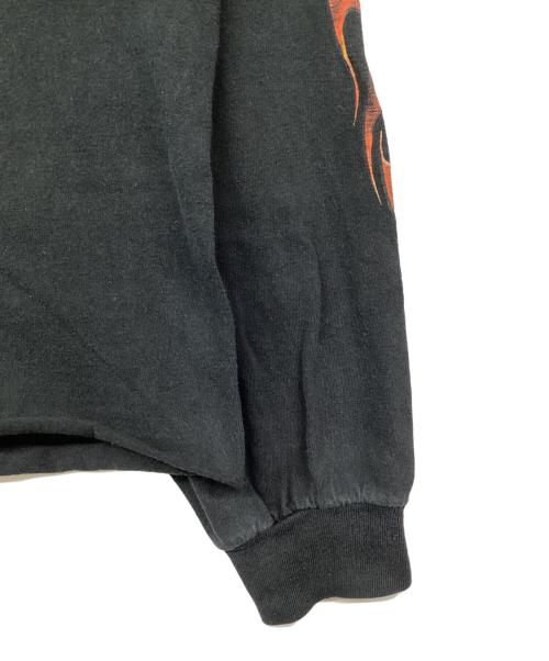 HARLEY-DAVIDSON（ハーレーダビッドソン）HARLEY-DAVIDSON (ハーレーダビッドソン) 00's ファイヤーパターンロングスリーブカットソー ブラック サイズ:記載なしの古着・服飾アイテム