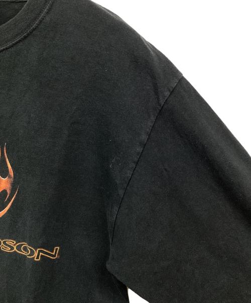 HARLEY-DAVIDSON（ハーレーダビッドソン）HARLEY-DAVIDSON (ハーレーダビッドソン) 00's ファイヤーパターンロングスリーブカットソー ブラック サイズ:記載なしの古着・服飾アイテム