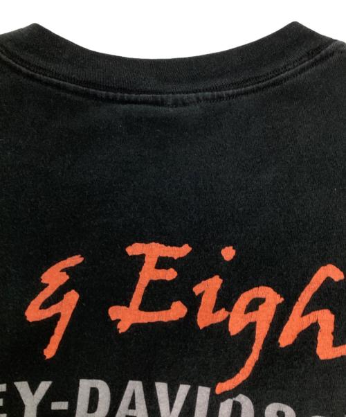 HARLEY-DAVIDSON（ハーレーダビッドソン）HARLEY-DAVIDSON (ハーレーダビッドソン) 00's ファイヤーパターンロングスリーブカットソー ブラック サイズ:記載なしの古着・服飾アイテム